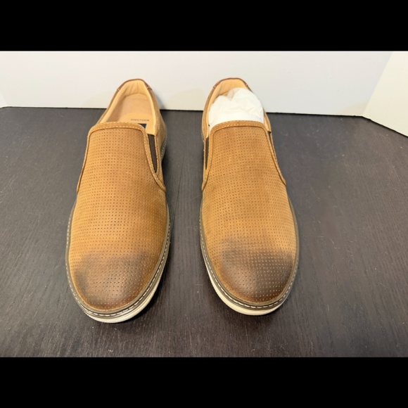NWOB Johnston & Murphy McGuffey Perforated Leather Slip On Sneaker Brown Men 11M main image 11